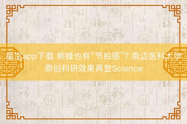 星空app下载 熊蜂也有“节拍感”? 南边医科大学原创科研效果再登Science