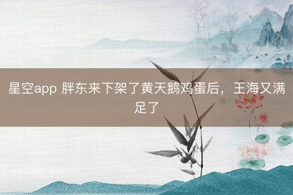 星空app 胖东来下架了黄天鹅鸡蛋后，王海又满足了