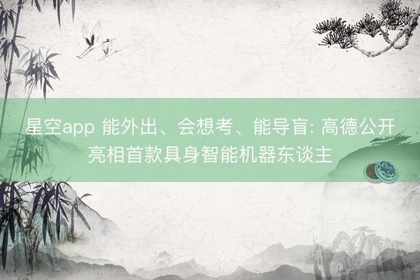 星空app 能外出、会想考、能导盲: 高德公开亮相首款具身智能机器东谈主
