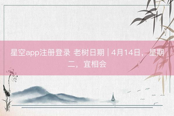 星空app注册登录 老树日期 | 4月14日，星期二，宜相会
